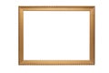 Elegant gilded old wooden frame on a white background Royalty Free Stock Photo