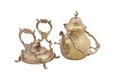 Elegant gilded tea pot set with burner.