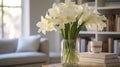 Elegant Gladiolus Arrangement With Blooming Lilies For A Serene Living Space