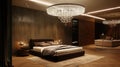 Elegant Glass Chandelier with Dimmer in Bedroom