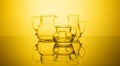 Elegant glassware composition against captivating glowing gradient background Royalty Free Stock Photo