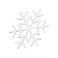 Elegant glossy metallic or glass clean surface white isometric ornamental snowflake 3d vector