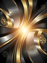 Elegant Gold and Black Abstract Celebration Background Royalty Free Stock Photo