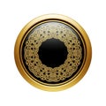 Elegant gold and black circular design featuring intricate celtic knotwork patterns for luxury branding or decorative use Royalty Free Stock Photo