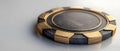 Elegant Gold-Black Poker Chip Render. Concept Product Rendering, Casino Equipment, Luxury Design, Royalty Free Stock Photo