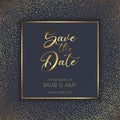 Elegant gold and black save the date invitation design