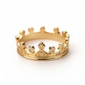 Elegant Gold Crown Ring With Diamond Accents Royalty Free Stock Photo