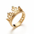 Elegant Gold Crown Ring With Intricate Design