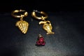 Elegant gold earrings for ladies