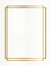 Elegant gold frame on white background. Empty rectangular frame with double lines. Simple, minimalist design for design projects Royalty Free Stock Photo