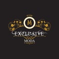 Elegant gold letter M