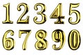 Elegant gold numbers set isolated on white background