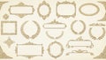Elegant gold ornate decorative frames and borders collection Royalty Free Stock Photo