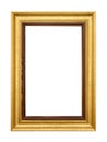 Elegant gold picture frame on white