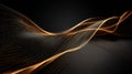 Elegant gold wave pattern on dark background for modern luxury designs Royalty Free Stock Photo