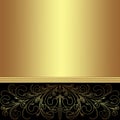 Elegant golden Background decorated the ornamental lacy Border