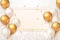 Elegant golden ballon Happy celebration card banner template