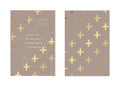 Golden floral cards set
