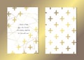 Golden floral cards set