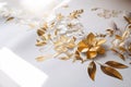 Elegant golden flower embroidery elements.