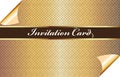 Elegant golden invitational card vector image