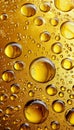 Elegant golden liquid with oil bubble background and sparkling droplets for stunning visuals