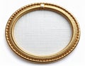 Elegant Golden Oval Frame on White Backdrop Classic Design Element Royalty Free Stock Photo