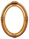 Elegant Golden Oval Picture Frame Isolated on White. Generative ai Royalty Free Stock Photo