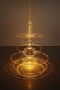 Elegant golden ratio grid system illuminated by precisely positioned light nodes that pulse with energy