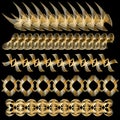 Elegant golden trim or border collection Royalty Free Stock Photo