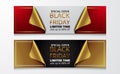 Elegant golden wrap paper banner poster for black friday sale offer discount template Royalty Free Stock Photo