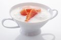 Elegant gourmet bowl of salmon chowder Royalty Free Stock Photo