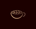 Elegant gradient a cup tea herbal tea mate of logo icon vector design in minimal style. Creative solid gold linear