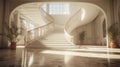 Elegant Grand Staircase Illuminated by Natural Light Royalty Free Stock Photo