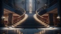 Elegant Grand Staircase Illuminated by Soft Light Royalty Free Stock Photo