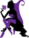 Elegant graphic silhouette of a woman