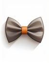 Elegant Gray Bow Tie with Orange Accent on White Background Illustration Royalty Free Stock Photo