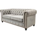 Elegant Gray Button Tufted Sofa Royalty Free Stock Photo