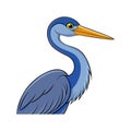Elegant Great Blue Heron Bird Vector Royalty Free Stock Photo