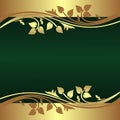 Elegant green Background decorated golden Border