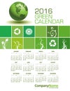 An Elegant 2016 Green Calendar