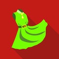 Elegant green dress icon, flat style