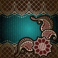 Elegant green & gold banner inspired by Indian mehndi