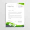 Elegant green and gray letterhead design template Royalty Free Stock Photo