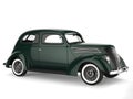 Elegant green old timer vintage car with white wall tires Royalty Free Stock Photo