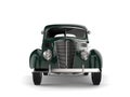 Elegant green old timer vintage car with white wall tires - front view Royalty Free Stock Photo