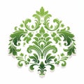 Elegant Green Scroll And Floral Pattern - Baroque Style Ornate Design