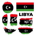 Elegant grunge flag of Libya country. Happy independence day of Libya.