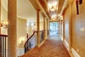 Elegant hallway with black railing. Royalty Free Stock Photo