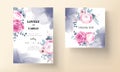 Elegant hand drawing wedding invitation beautiful floral design Royalty Free Stock Photo